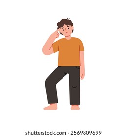 Finger on Temple Pose ilustration vector