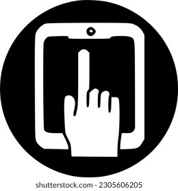 finger on touch screen icon