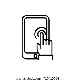 finger on touch screen icon