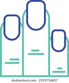 Finger outline dual color vector illustration icon design