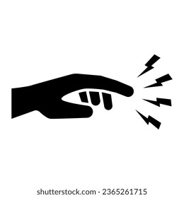 Finger pain solid icon, Body pain concept, Injured finger sign on white background, Acute finger pain icon in glyph style for mobile concept and web design. Vector graphics