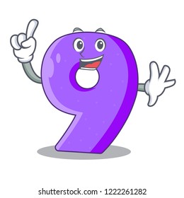 Finger paper cut number Nine letter mascot