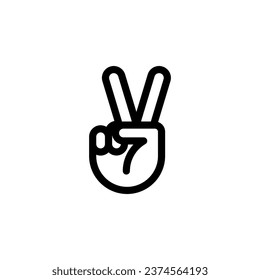 Finger peace icon, vector illustration