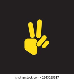 finger of peace icon, vector logo icon