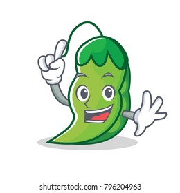 Finger peas mascot cartoon style