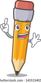 Finger pencil in the a character shape
