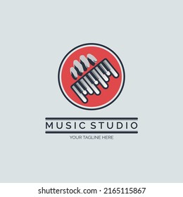 Finger Piano tuts music studio logo design template for brand or company and other