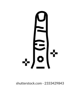 finger piercing line icon vector. finger piercing sign. isolated contour symbol black illustration