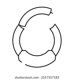 finger piercing line icon vector. finger piercing sign. isolated contour symbol black illustration