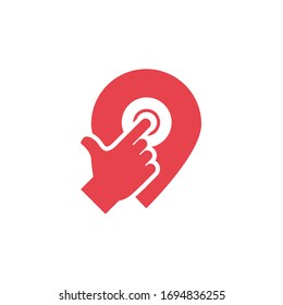 finger pin location logo design vector template