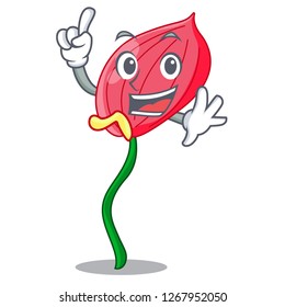 Finger pink anthurium flowers in character funny