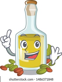 Finger pistachio oil isolated with the cartoon