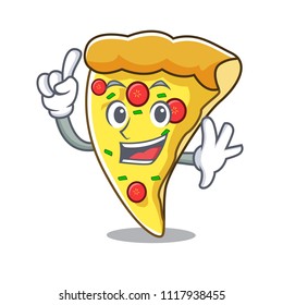 Finger pizza slice mascot cartoon