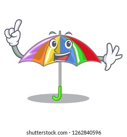 Finger playing rain with umbrella rainbow cartoon
