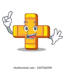 Finger plus sign isolated on the mascot