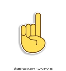 finger point colored emoji sticker icon. Element of emoji for mobile concept and web apps illustration.
