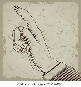 finger point drawn rustic poster