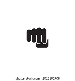 Finger point icon in flat style. Hand gesture vector illustration desigen