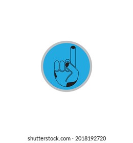 Finger point icon in flat style. Hand gesture vector illustration desigen