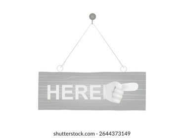 Finger point icon. Here sign. vector