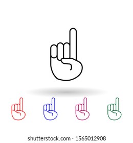 Finger point multi color icon. Simple thin line, outline vector of emoji icons for ui and ux, website or mobile application