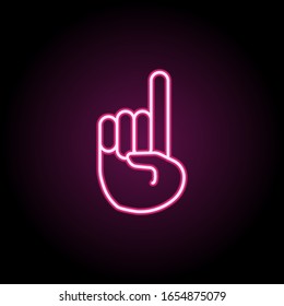 Finger point neon icon. Simple thin line, outline vector of emoji icons for ui and ux, website or mobile application