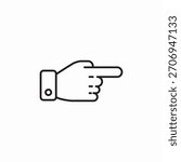 finger point right icon sign vector