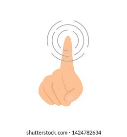 Finger point to touch screen or press concept.