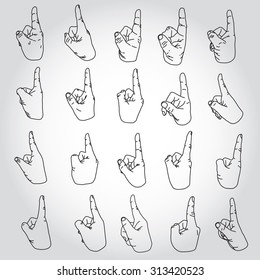 Finger Point Variety, vector illustration