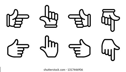 Finger Pointer / Finger Arrow Icon Set