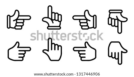 finger pointer / finger arrow icon set