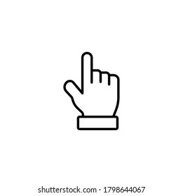 Finger pointer simple thin line icon vector illustration