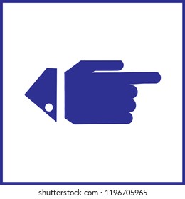 Finger pointing aside vector icon