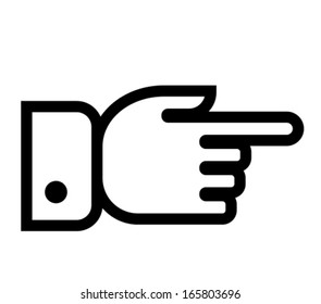 Finger Pointing Aside Vector Icon