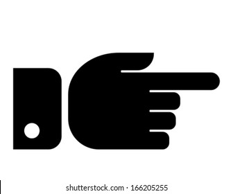 Finger Pointing Aside Vector Icon