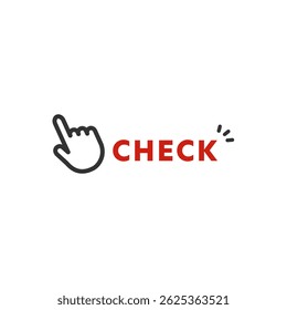 Finger Pointing and Checkmark Icon – Line Art Vector for Attention and Confirmation