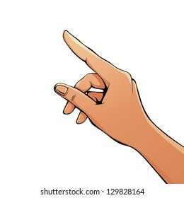 Finger Pointing Female Hand Vector Illustration.