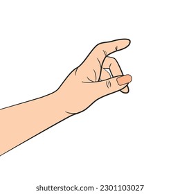 Finger pointing female hand vector illustration. EPS10.