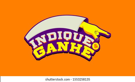 
Finger pointing friend indication Pomotional Yellow Logo