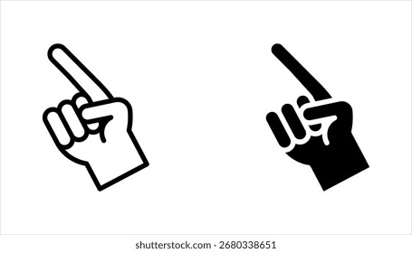 finger pointing or gesturing towards you line icon set. vector illustration on white background