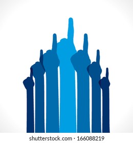 finger pointing up hand background vector