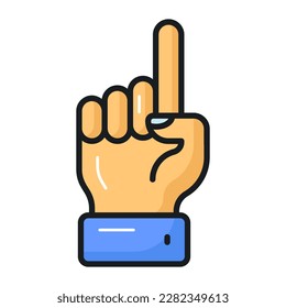 Finger pointing hand gesture, concept vector design of Allah is one