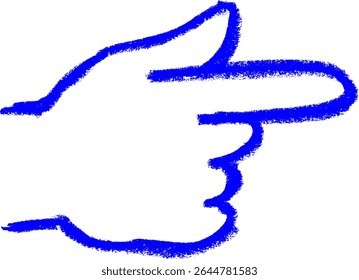 Finger Pointing Hand Gesture Icon Crayon Chalk Drawing Vector