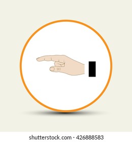  finger pointing hand, icon