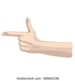 Finger pointing hand vector illustration