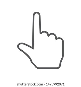 Finger pointing icon to provide instructions.