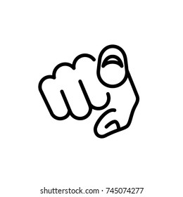 Finger pointing icon vector