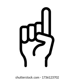 finger pointing up icon vector. finger pointing up sign. isolated contour symbol illustration