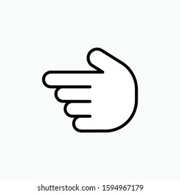 Finger Pointing Left Icon. Direct Illustration As A Simple Vector Sign & Trendy Symbol for Design and Websites, Presentation or Application.