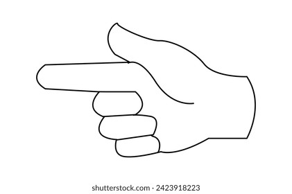 Finger pointing - point hand gesture line art vector icon for apps and websites. Vector illustration. Eps file 210.